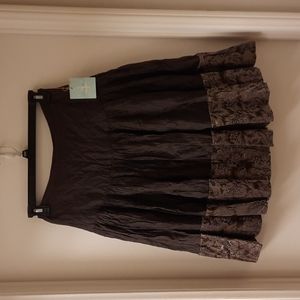 NWT, Tracy Reese New York Teak Crinkle Skirt